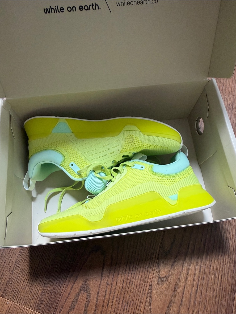 While On Earth Neon Yellow & Mint Women's Trainers